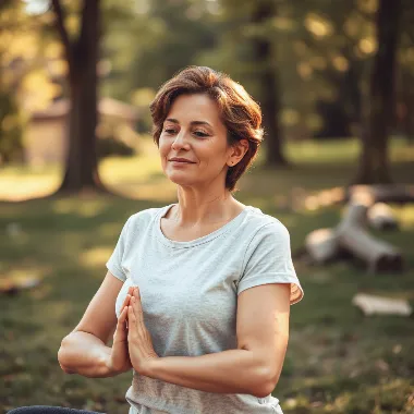 Woman managing inflammation with a holistic approach