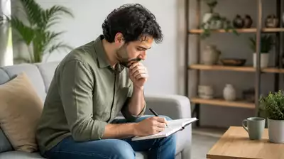 User practicing cognitive behavioral therapy techniques
