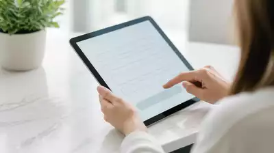 User submitting online form on tablet