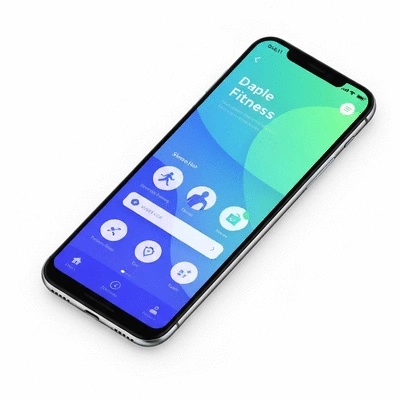 Digital fitness app interface on a smartphone