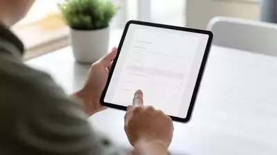 User submitting online form on tablet