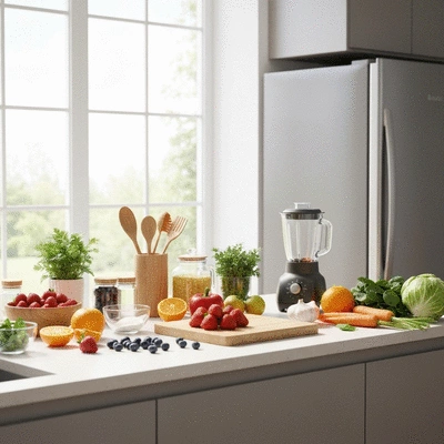 Healthy lifestyle with meal plan and fresh ingredients